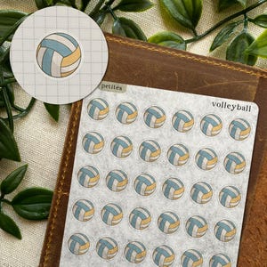 Volleyball Washi Stickers | Tiny Icon Sticker, Sports Practice Planner Stickers, Beach, Summertime, Minimalist Hobonichi