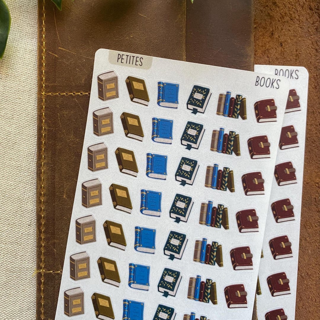 Book Stickers | Transparent Matte | Tiny Books Planner Stickers ...