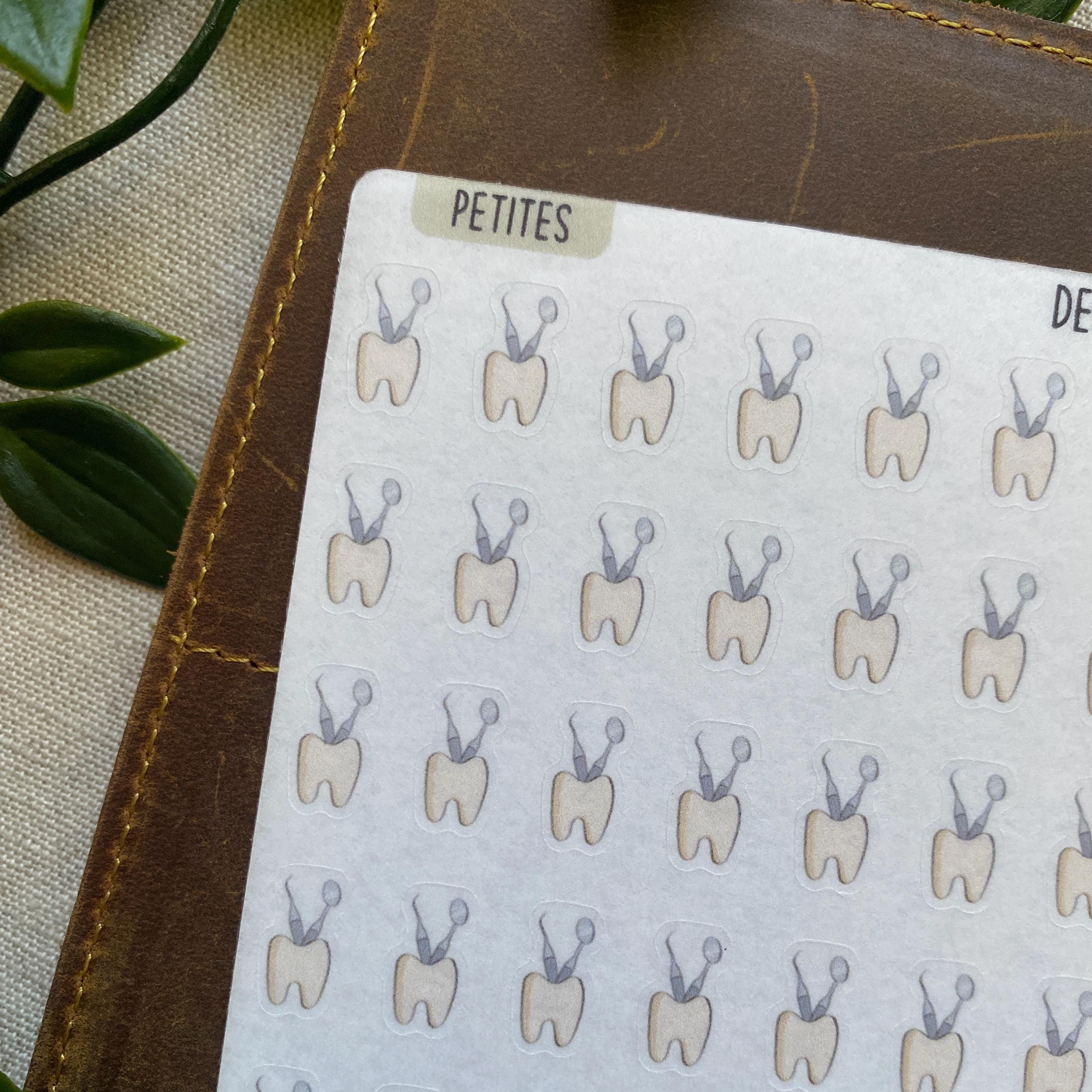 Dentist Washi Stickers | Small Dental Appointment Icon Stickers, Teeth ...