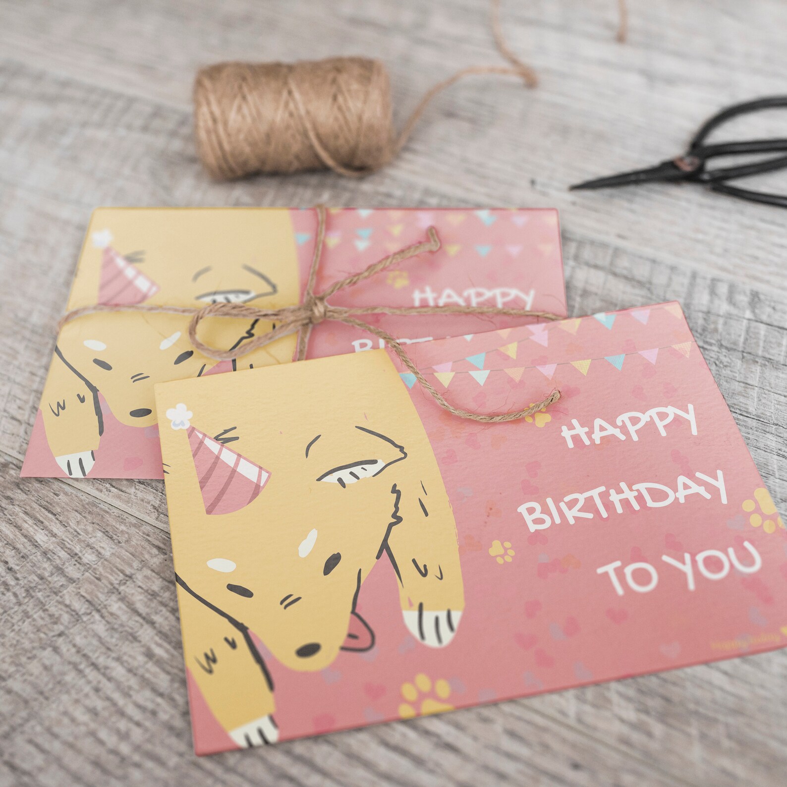 Printable Happy birthday card Dog illustration card Puppy | Etsy