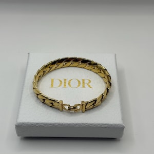 Vintage Christian Dior Gold Tone Curb Link Bracelet, Designer Jewellery 1970’s