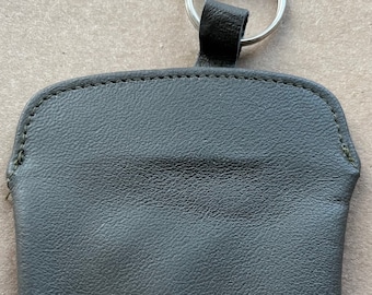 Porsche Original Vintage Porsche Key Chain Keyfob Pouch Case Leather Grey B very rare for Porsches 911 912 914 356.