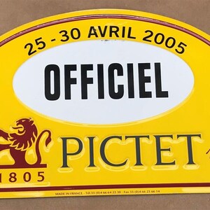 ラリープレート 自動車 ラリー ツアーオート 2005 フランス フランスのレース 公式
