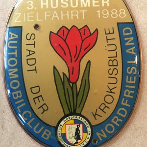 Badge auto car German rally #061 1988 3.Husumer Zielfahrt Nordfriesland Rallye