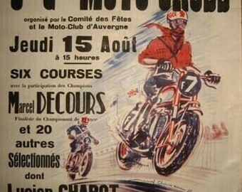 1962 Plakat Moto Cross Rennen original igol oil b