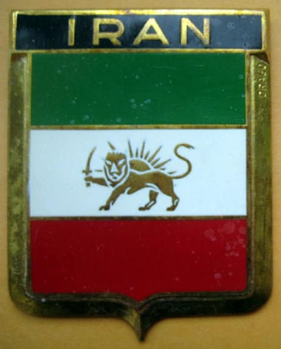 Badge Iran Iranian Auto Car NOS 1950s Original Made of Enamel by
