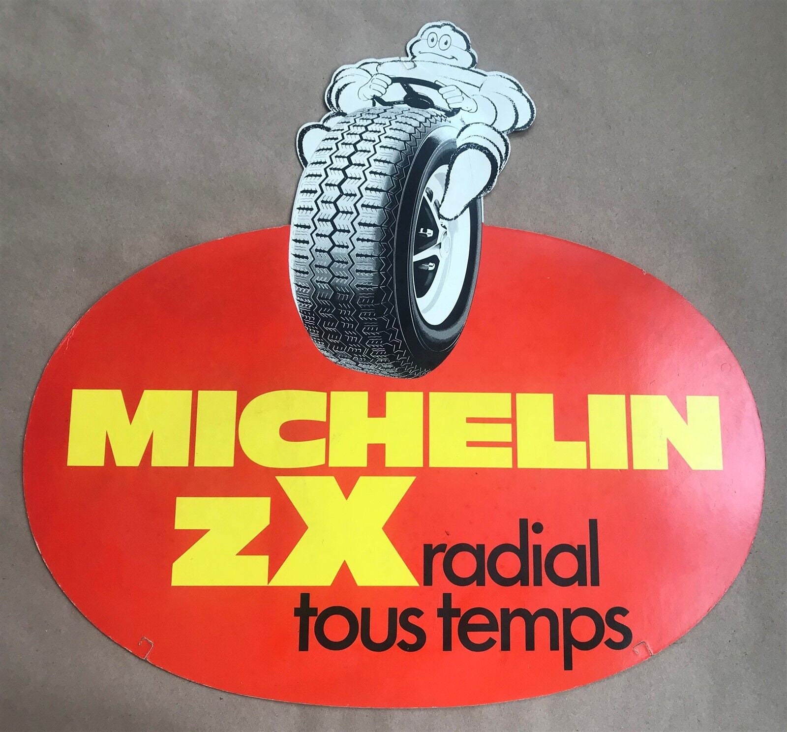 希少！ミシュランタイヤのビバンダム ミシュランタイヤ「ZX ラジアル トゥ タン」両面ハード段ボール