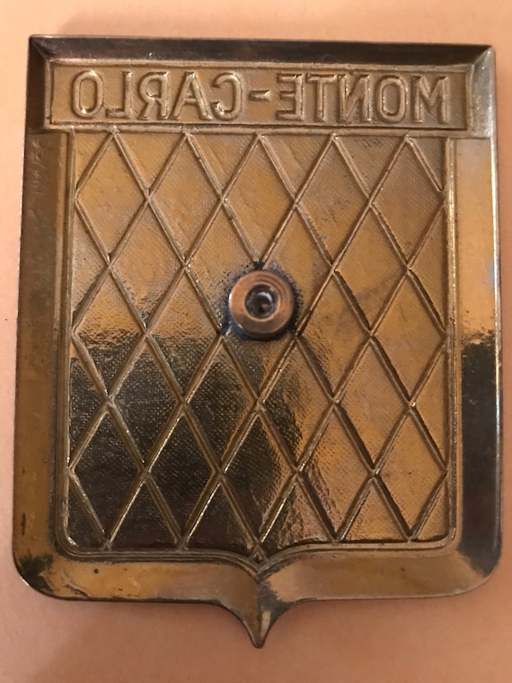 モナコ モンテカルロ バッジ カーバッチ　ヴィンテージ Badge Monte-carlo Monaco France French Auto Car NOS 1950s Original