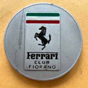 Badge auto car racing Italy Italia 1990 Ferrari Club Fiorano Evoluzione Int. Ferrari RDV International Ferrari Rendez vous Fiorano