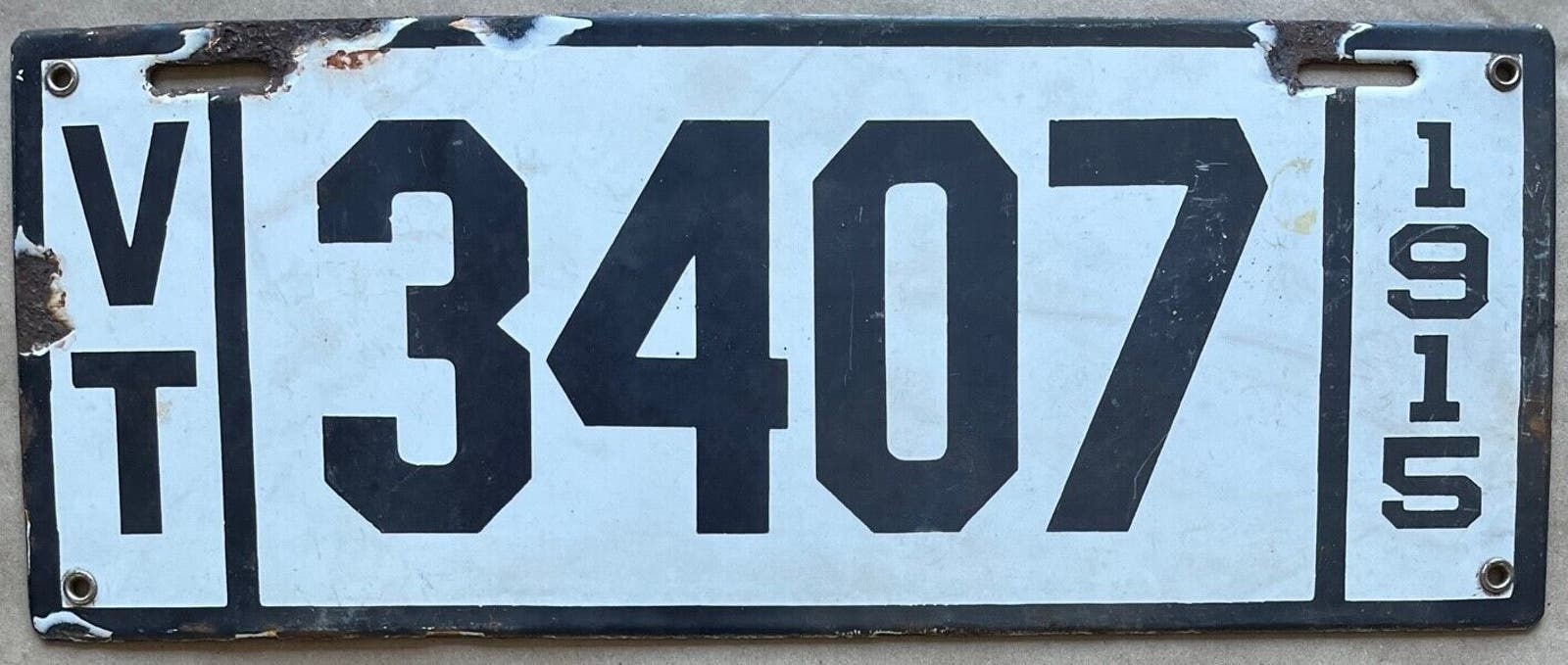 License Plate USA Vermont 1915 # 3407 VT. 1915 Porcelain - Etsy