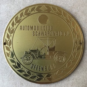 Abzeichen Automobilclub Scharzwald E.V. Offenburg Durchmesser: 90 mm, 2 Montagelöcher, sehr guter Zustand