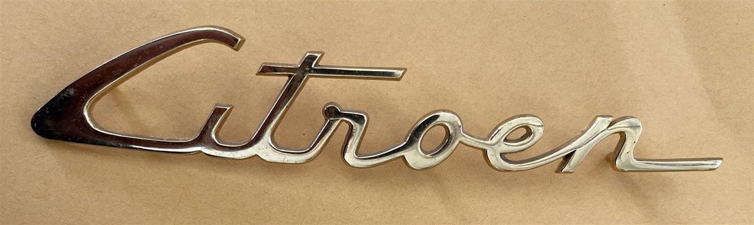 Badge Auto Car Citroen Car Maker Radiator Script Gold Finish Emblem - Etsy