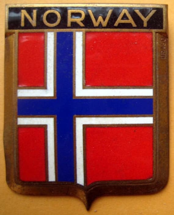 バッジ ノルウェー Noreg Norge 自動車 NOS 1950 年代 オリジナル 