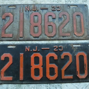 Matrícula EE.UU. New Jersey 1923 PAR 218620 NJ coche de pasajeros auto