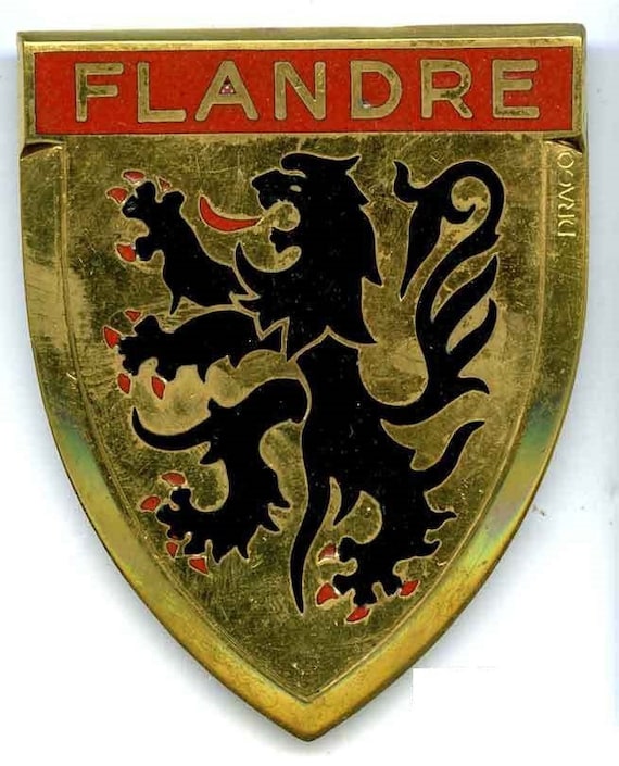 Badge Flandre Belgium Belgian Auto Car NOS 1950s Original Made of