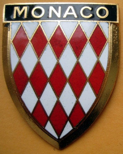 フランス　DRAGO製　オートモービル　ビンテージバッジ Badge Monaco 326 France French Auto Car NOS 1950s Original Made of