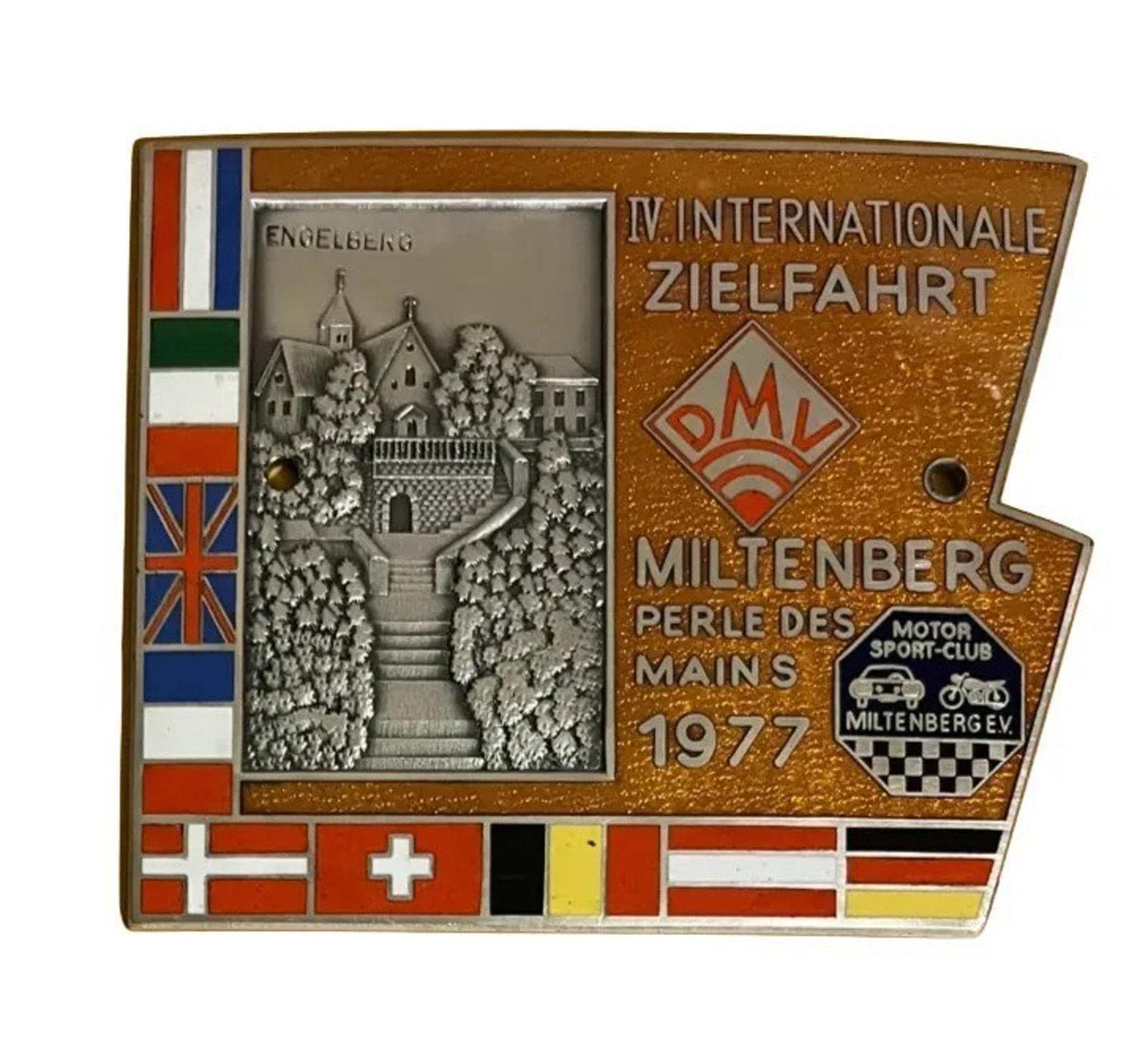Badge Auto Car German Rally Tour Club Grille Plaque 1977 #1657