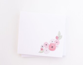 Watercolor Flower Sticky Notes - 3x3