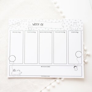 Weekly Notepad - Colorable Party Animals
