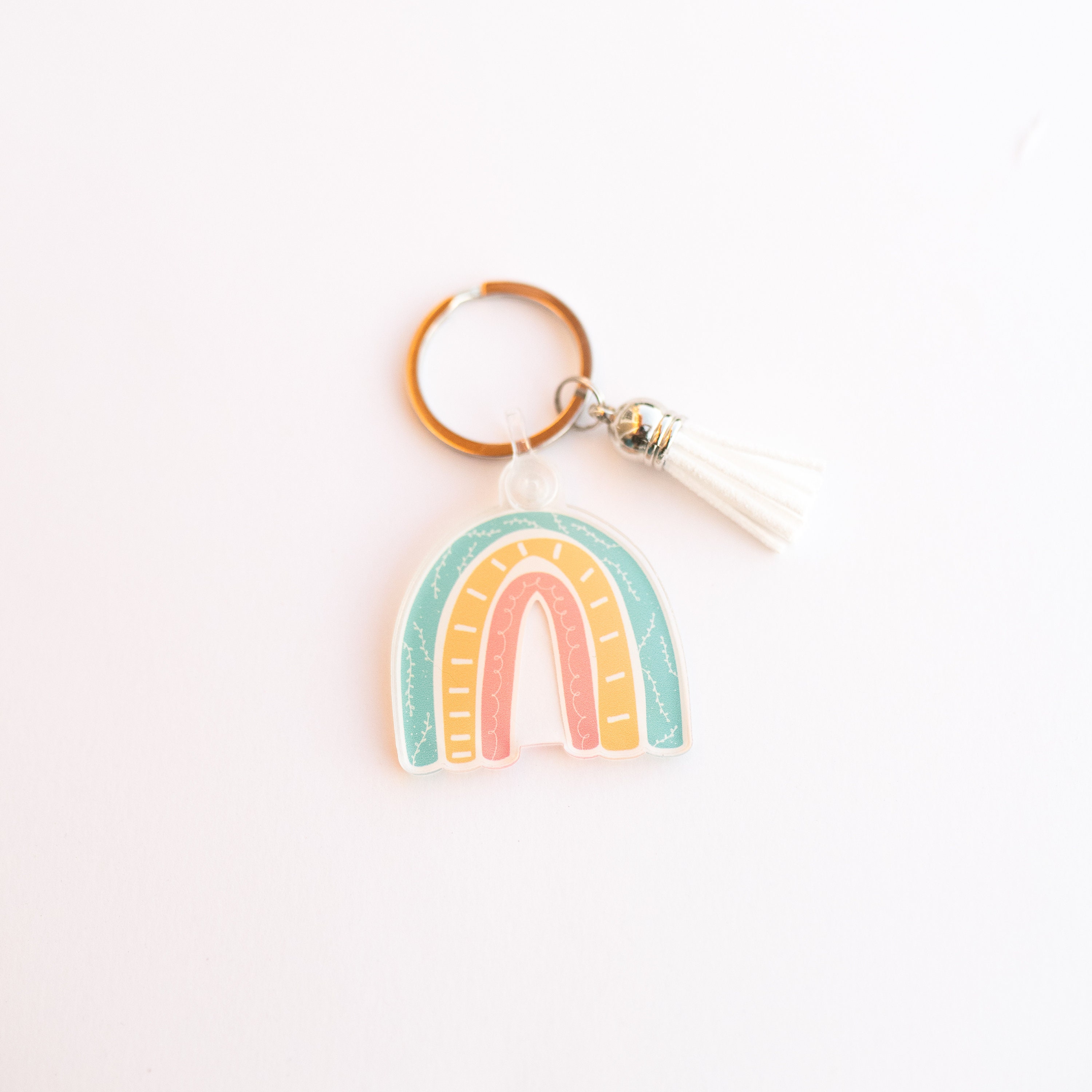 Bright Rainbow Keychain - Etsy