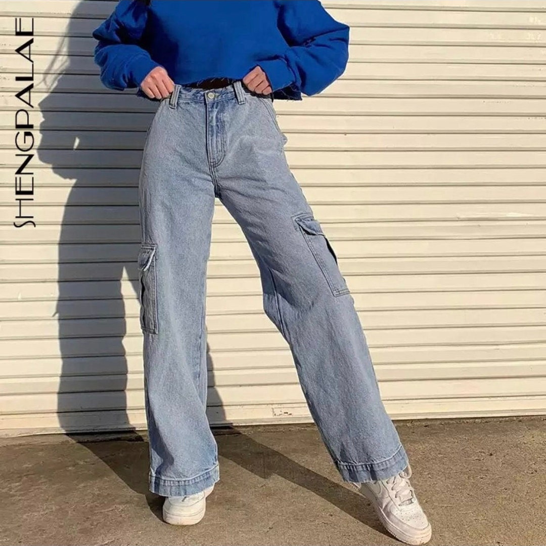 Blue Denim Summer Casual Jeans Woman Long Trousers Cowboy - Etsy