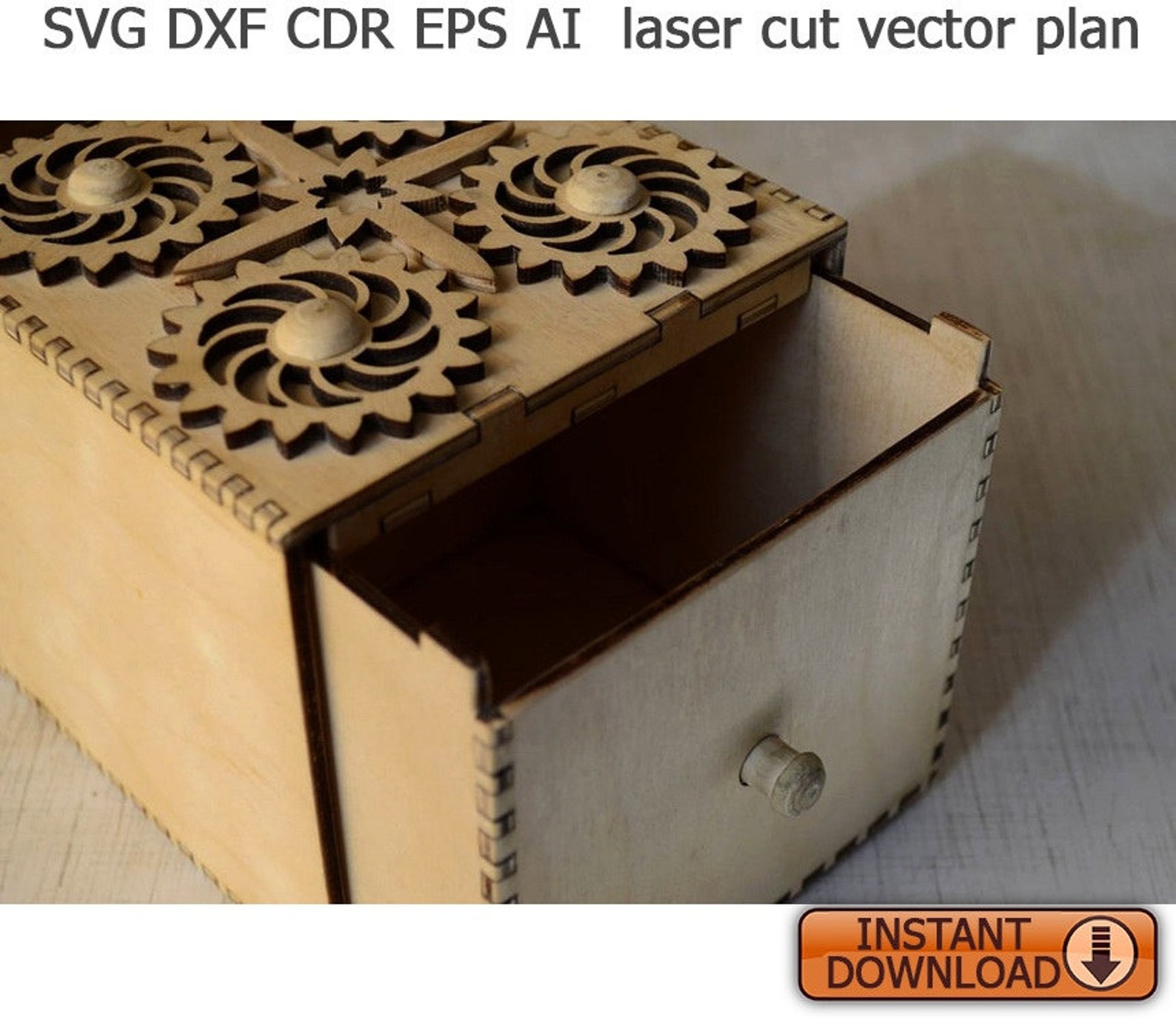 A Box With a Combination Lock. Laser Cut Files SVG DXF CDR Etsy