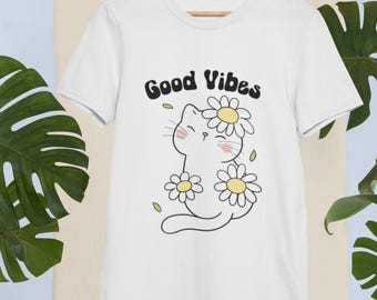 Floral Cat Shirt, Cat Lover Shirt, Cat Flower Shirt, Cat Lover Gift, Gift for Her, Cat Mom T Shirt Gift, Cute Cat Shirts, Positive Cat Shirt