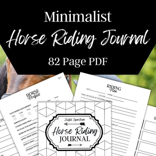 Minimalist Horse Riding Lesson Journal 82 Page PDF Etsy