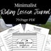 Minimalist Horse Riding Lesson Journal | 82 Page PDF | Equestrian ...