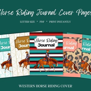 Western Horse Riding Journal Covers | 5 Printable Pages