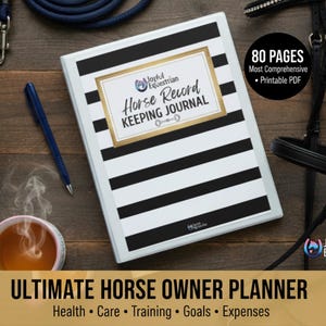 Equine Health Planner: Horse Record Keeping Journal (Printable PDF)