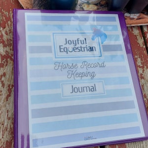 Horse Record Keeping Journal | Horse Care Journal | Purple & Blue Horse Journal | Horse Owner