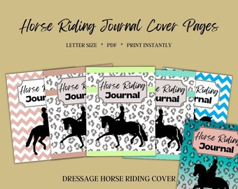Dressage Horse Riding Journal Covers | 6 Printable Pages