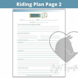 Joyful Equestrian Horse Riding Planning Pages | 9 Page Downloadable PDF ...