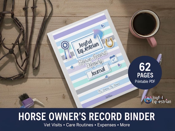 Printable Horse Record Keeping Binder: Equine Health & Training Planner (PDF)