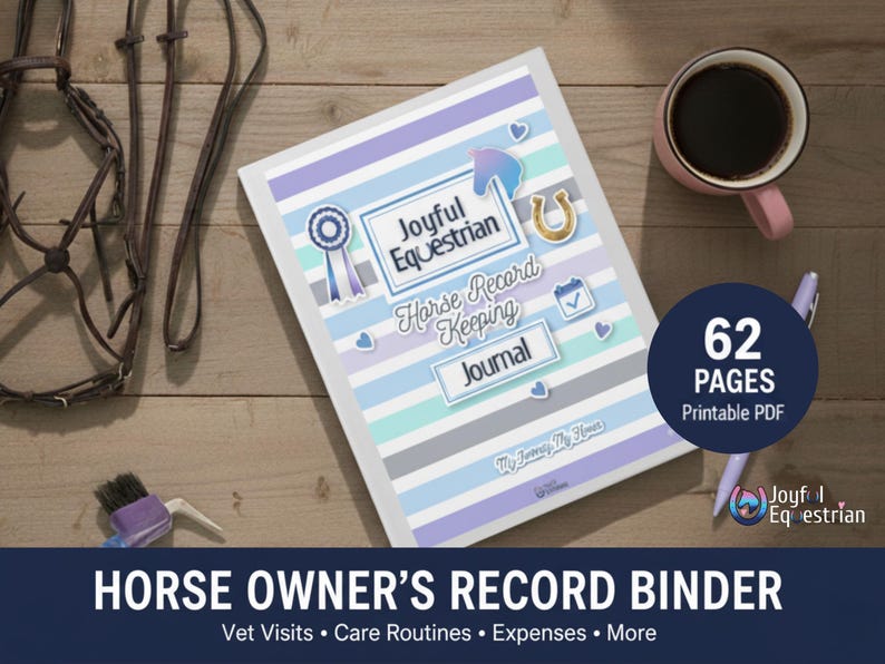 Printable Horse Record Keeping Binder: Equine Health & Training Planner (PDF) image 1