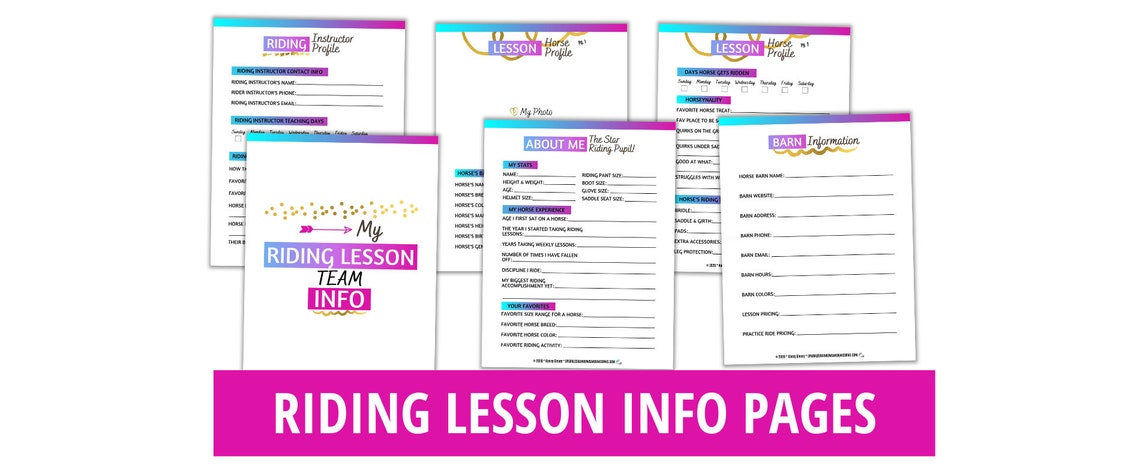 Comprehensive Horse Riding Lesson Journal Riding Lesson - Etsy