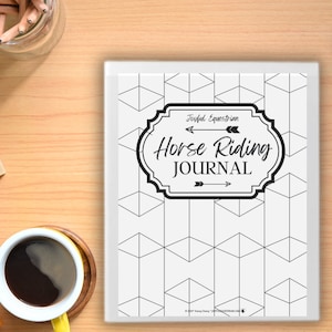 Minimalist Horse Riding Journal | Black & White | 82 Page PDF