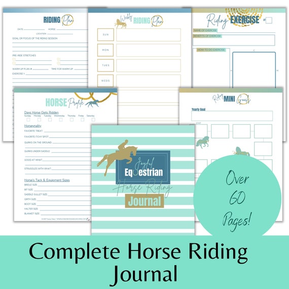Complete Horse Riding Journal Horse Riding Tracker Horse Etsy