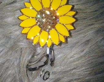 Sunflower badge reel