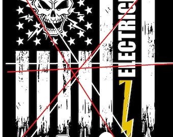 Elektriker Flagge Schädel PNG