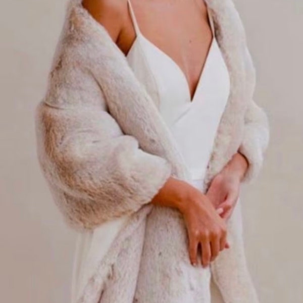 Faux Fur Bridal Stole