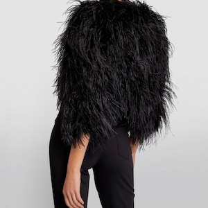 Black Ostrich Feather Jacket image 2