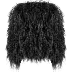 Black Ostrich Feather Jacket image 5