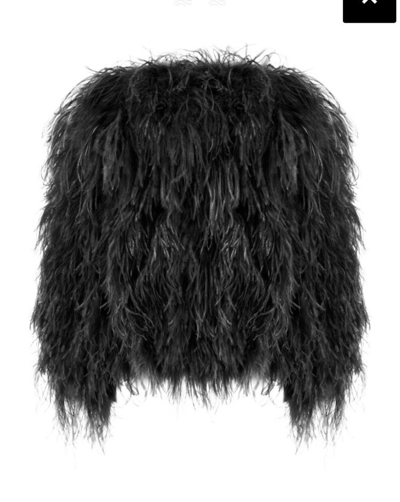 Black Ostrich Feather Jacket image 5