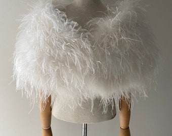 Ostrich Feather Bridal Cape/Shawl