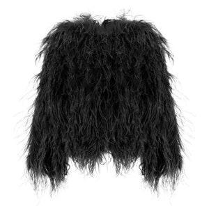 Black Ostrich Feather Jacket image 4