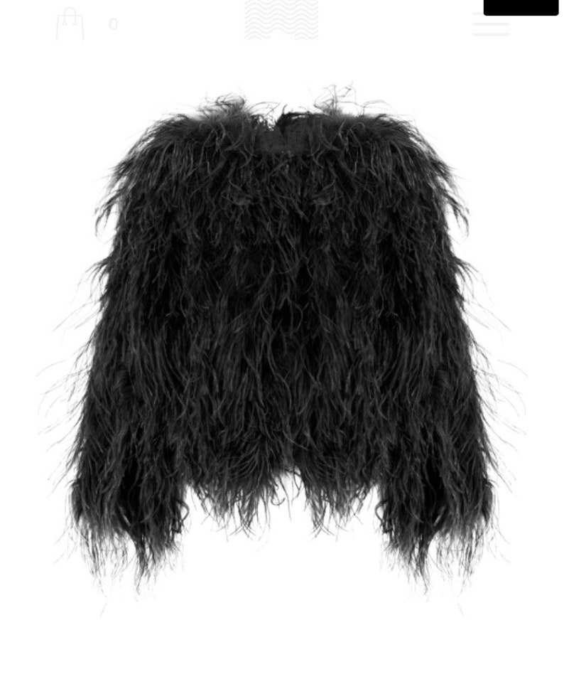 Black Ostrich Feather Jacket image 4