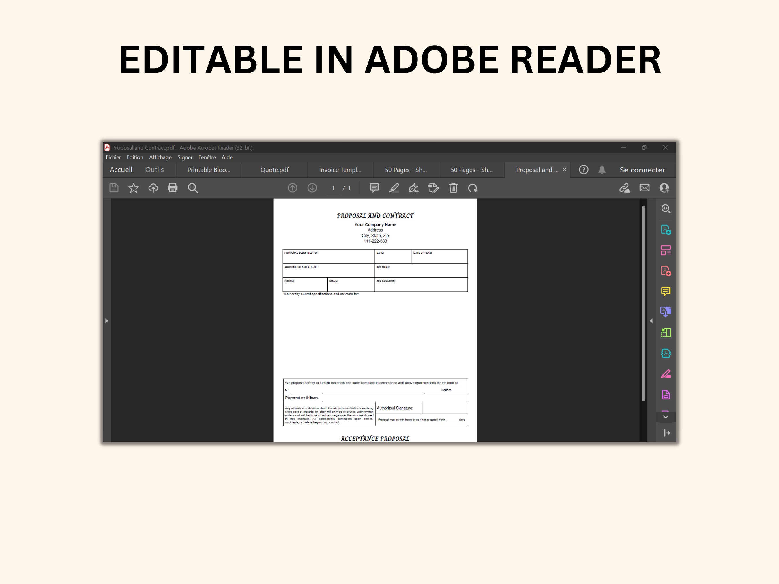 Proposal and Contract Template Word PDF Google Doc - Etsy