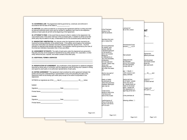 Salon Booth Rental Agreement Barber Shop Booth Rental Contact Template